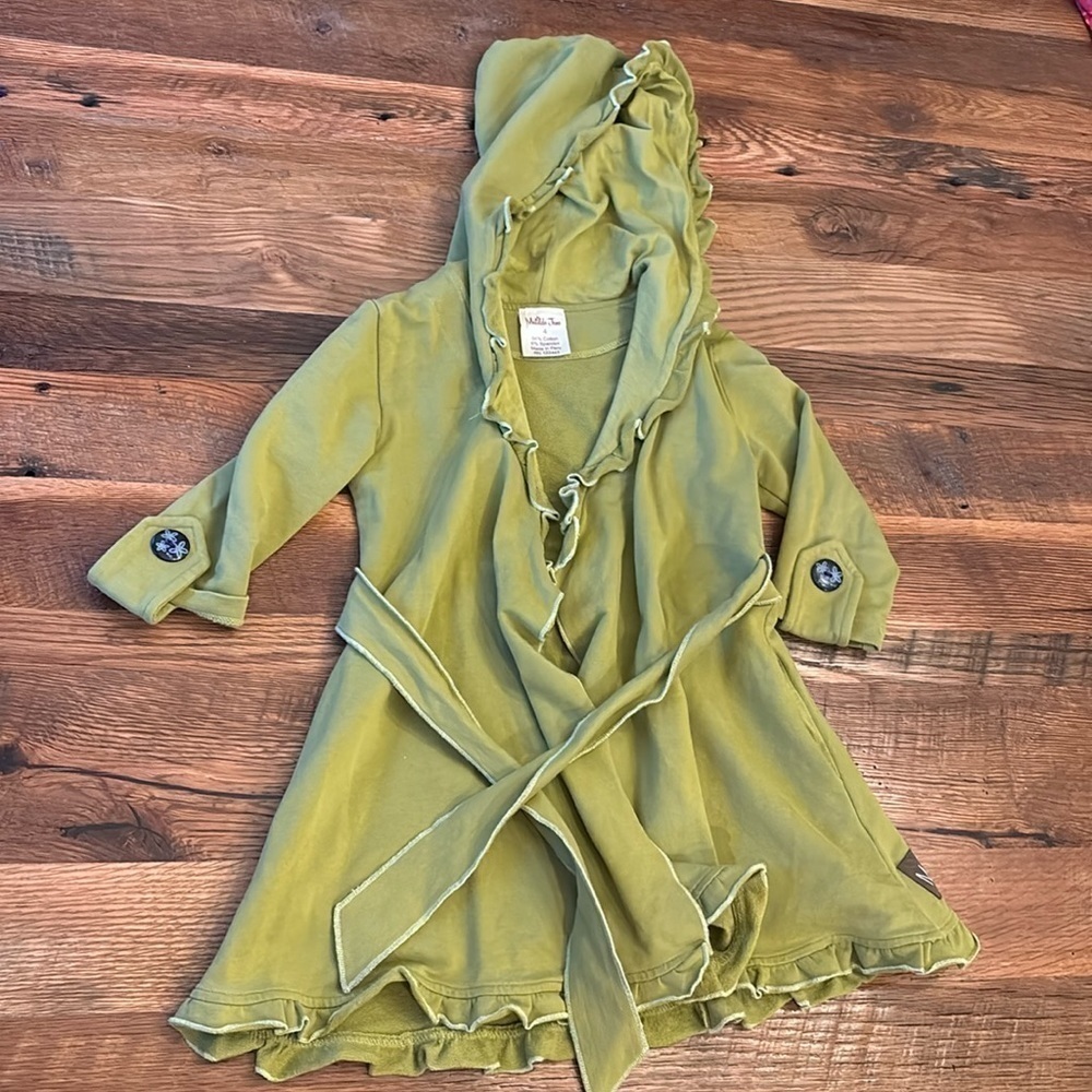 Matilda Jane green hooded robe with tie
